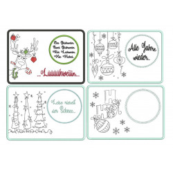 Stickserie ITH - Mug Rugs Weihnachten